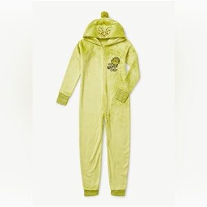 Big Girl’s Justice Lime Green Grinch  One Piece Onesie